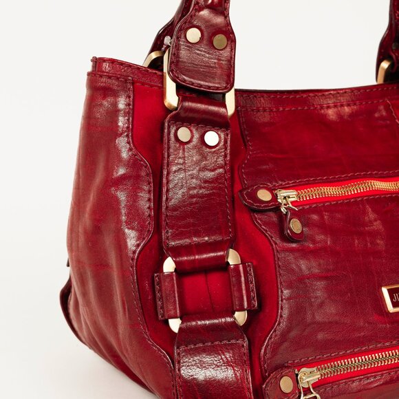 Jimmy Choo Mahala Red Slouchy Leather & Suede Shoulder Bag - Picture 7 of 13